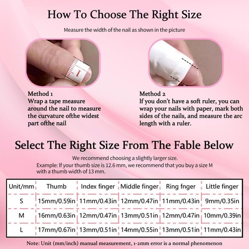 Thick Press on Nails Handmade Medium Duck Nails Pink Fake Nails 3D Flower Art False Nail with Gems Design Luxury Rhinestone Nature Reusable Acrylic Nail for Wome (Size M)