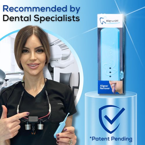 AlignerOff Reusable Teeth Retainer Remover Tool – Compact, Retractable, Aligner Removal Tool for Invisalign, Nightguards, Retainers & Veneers – Ergonomic Design for Easy Removal – Ideal for Gifting