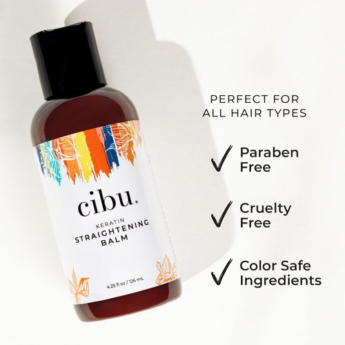 Cibu Keratin Straightening Balm - Heat Protectant & Frizz Prevention | At-Home Hair Treatment | 4.25 Ounces