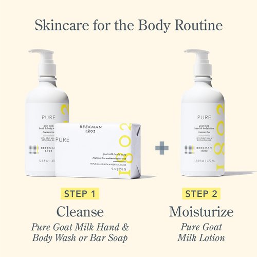 Beekman 1802 Goat Milk Hand Soap – Moisturizing Body Wash & Liquid Hand Soap for Sensitive Skin, Hand & Body Wash, Natural Soap with Goat Milk & Aloe, Cruelty Free – Fragrance Free 12.5 fl oz