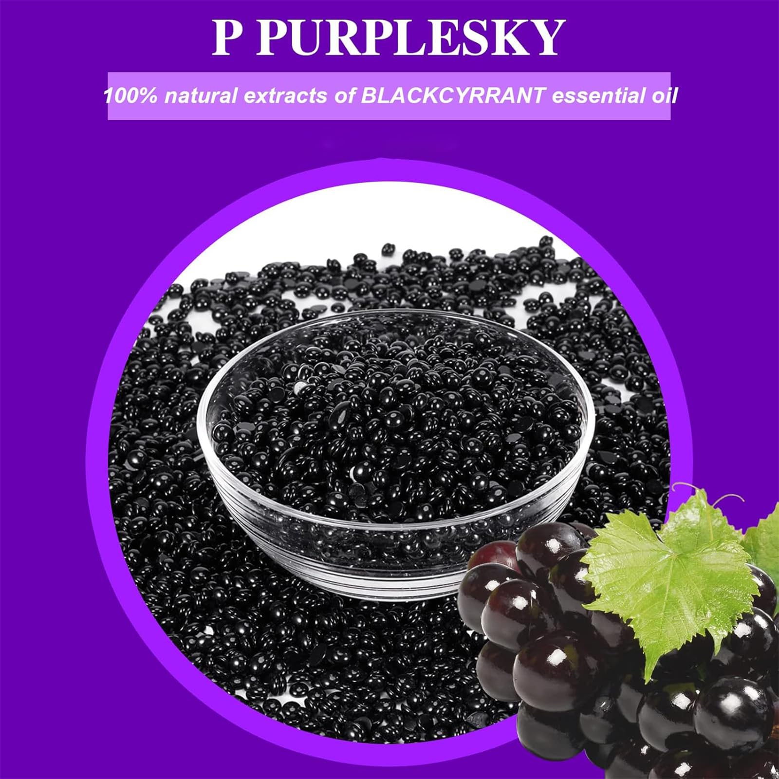 Wax Beads, 3.3pounds Hard Wax Beads Bulk for Hair Removal, Face Brazilian for Bikini, Leg, Underarm, Wax Beans At Home Waxing Kit (Black Currant)