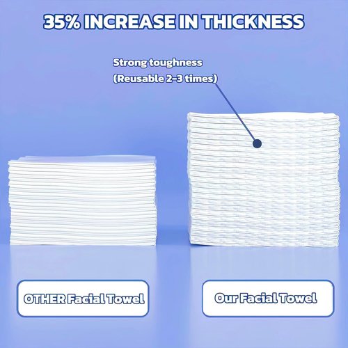 Disposable Face Towel 300 Count, Soft Cotton Clean Skin Face Towels, Dry Wipes Cotton Facial Towels Wash Cloths Tissue Thickened, Face Towelettes Disposable for Makeup Remover, Cleansing and Skincare