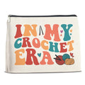 Crochet Gifts Makeup Bag for Women, Gifts for Crocheters, Knitting Gift for Female Knitters In My Crochet Era Cosmetic Bag with Zipper Travel Toiletry Pouch for Purse