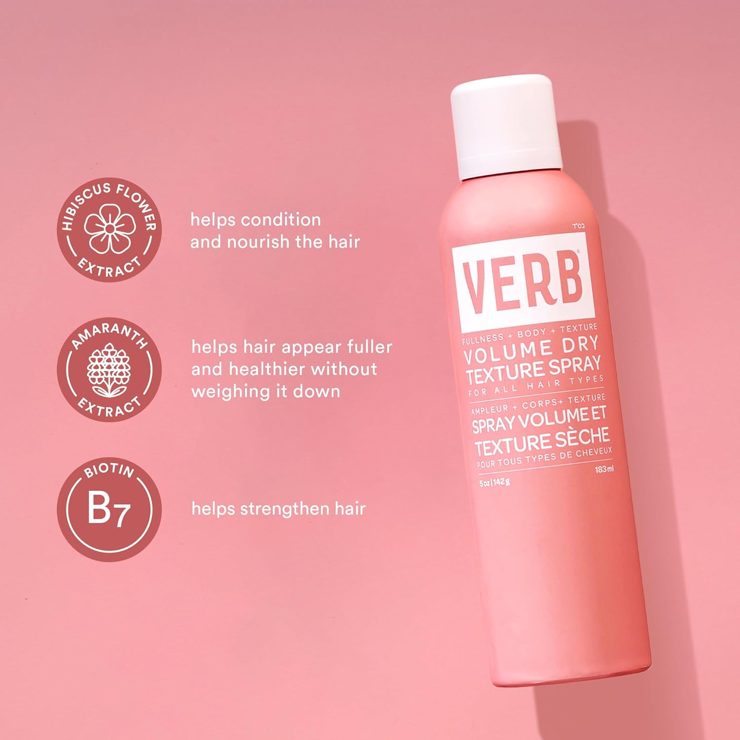 VERB Volume Dry Texture Spray - Boost Volume & Fullness with Weightless Grit - Sulfate & Paraben Free