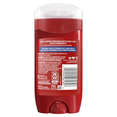Old Spice Aluminum Free Deodorant for Men, 24/7 Freshness & Lasting Scent, 24/7 Long Lasting Sweat & Odor Protection, Smell Like a Hero, Superman, Bright Citrus and Cosmos Scent, 3 oz