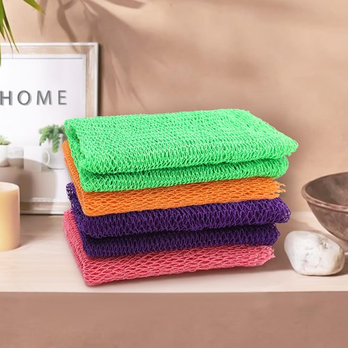 8 Pieces Long African Exfoliating Net Sponge, Multi-Color Authentic African Net Sponge Body Scrubber, African Bath Sponge Net for All Skin Shower Daily Use