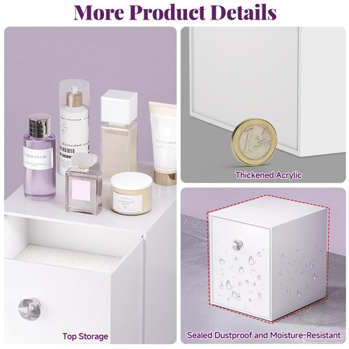 Delamu Clean Skin Club Face Towels Holder, Stackable Acrylic Organizer Compatible with Clean Skin Club Towel XL, Bathroom Vanity, Dresser Holder, Dustproof Multipurpose for Makeup, Skincare, White