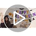 Halloween Banner Garland with Glitter Letters & Icons - Party Decorations