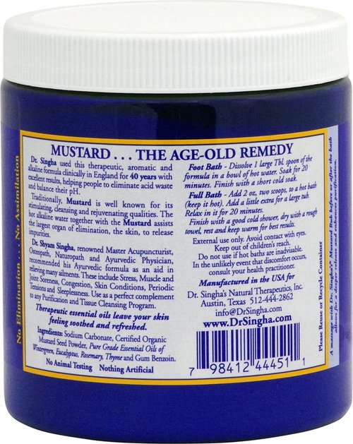 Dr. Singha's Mustard Bath, Therapeutic Bath Salts (16 Ounce)