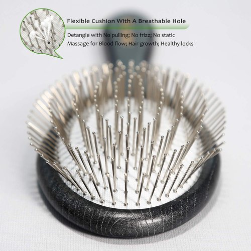 BESTOOL Paddle Detangler Hair Brush - Metal Bristles for Effortless Detangling & Massaging | All Hair Types, Wet & Dry