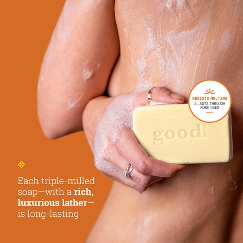 Alaffia Good Soap Coconut 2-Pack (8 Bars) – Long-Lasting, Triple-Milled with Fair Trade Shea Butter