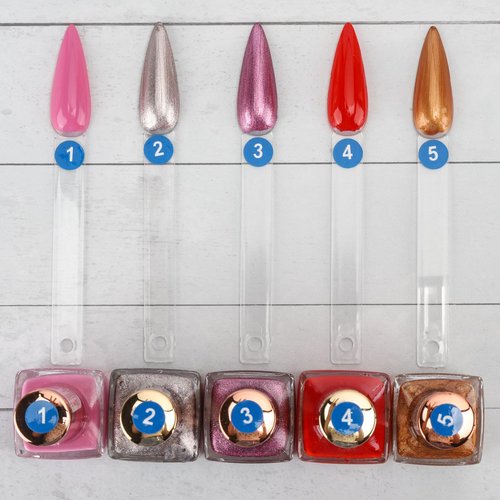 200 Pcs Clear Nail Swatch Sample Sticks with Ring and Number Stickers, Plastic Nail Swatches for Polish Color Display