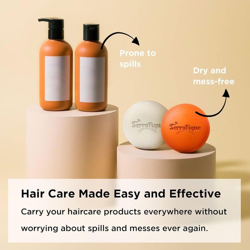 Skiennix Rice Water Shampoo & Conditioner Bar Set - Citrus Scent for Thinning, Dry Hair - Travel-Friendly 3.17 Oz