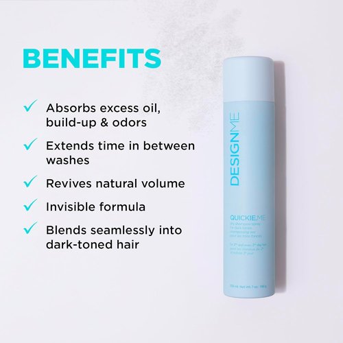 DESIGNME Quickie.ME Dry Shampoo Spray - Oil-Absorbing, Residue-Free Formula | 7 Oz Waterless Hair Care