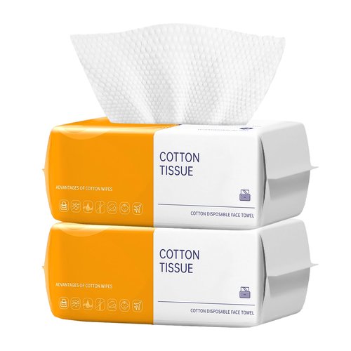 2 Pack Face Towels Disposable,100 Count Ultra Thick Disposable face towels Facial Wash Cloth for Sensitive Skin, Face Clean Towels, Lint- free Facial Tissue