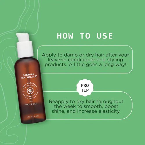 Sienna Naturals - Lock & Seal Oil - Lightweight Hydrating Hair Oil for Moisture & Repair | 3oz