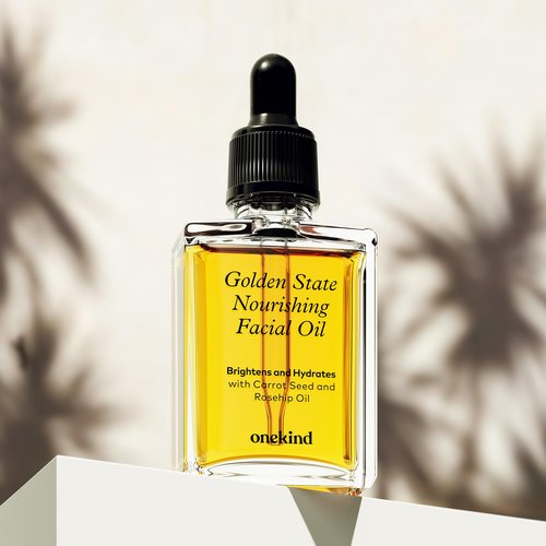 Onekind Golden State Anti Aging Botanical Face Oil with Rosehip Seed Oil, Sea Buckthorn Extract, Carrot Seed to Visibly Brighten, Firm, and Hydrate - Nourishing and Hydrating for Dry Skin