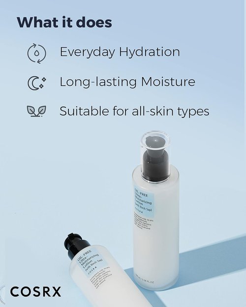 COSRX Oil-Free Lotion - Hydrating Daily Acne Facial Moisturizer with Birch Sap | 3.38 fl. oz / 100ml