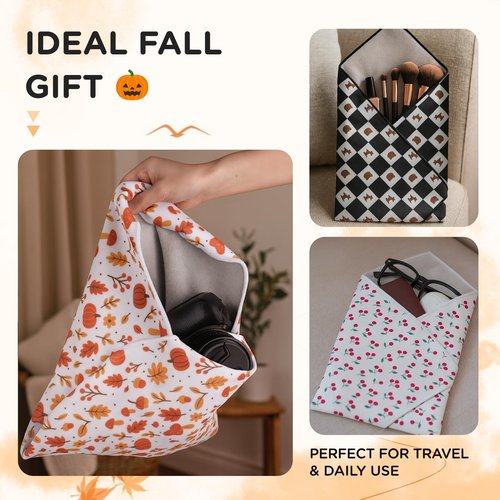 Selalu Foldable Magic Cloth Makeup Bag for Women, Portable Travel Cosmetic Organizer Mat Pouch, Self-Adhesive Quick Pack Makeup Wrap, Floral Pattern, 21.6”x21.6” Large Size