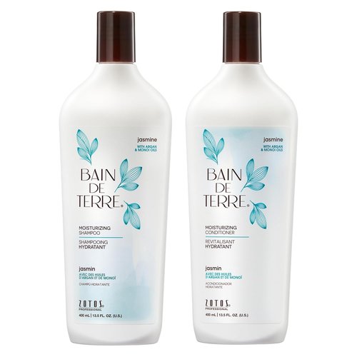 Bain de Terre Jasmine Moisturizing Shampoo - Luxurious Hydration with Argan & Monoi Oils | Paraben-Free, Vegan