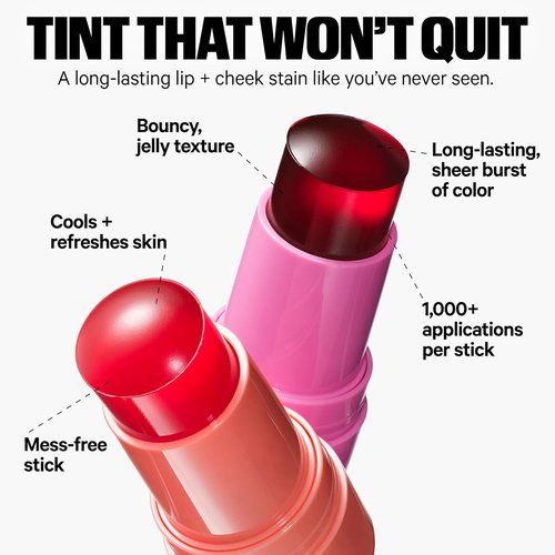 Milk Makeup Cooling Water Jelly Tint & Balm Set - Sheer Red Lip & Cheek Stain + High-Shine Gloss - Full Size 0.17 oz & 0.4 oz