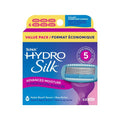 Schick Hydro Silk Moisture Razor Blade Refills, 6 Count | 5-Blade Moisturizing Razors for Women | Womens Moisturizing Razor Refills