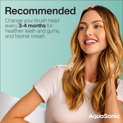 AquaSonic Icon Replacement Brush Heads - 2 Pack for Normal & Sensitive Teeth | Mint