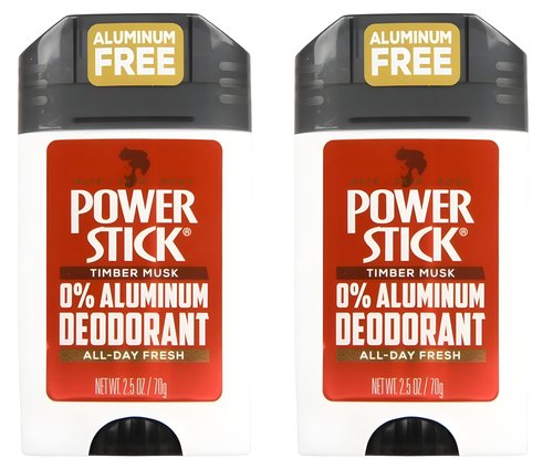 Power Stick 0% Aluminum Timber Musk Deodorant for Men, 2.5 oz, Pack of 4 – Aluminum Free, Long-Lasting Freshness