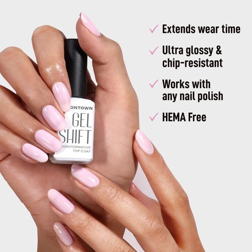 LONDONTOWN GelShift - Transformative UV Gel Top Coat for Nail Polish, High Gloss Long Lasting Manicure Nail Care, HEMA Free - .40 fl oz