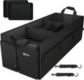 Sposuit Extra Large Car Trunk Organizer - 98L Collapsible Storage with Removable Dividers & Adjustable Straps