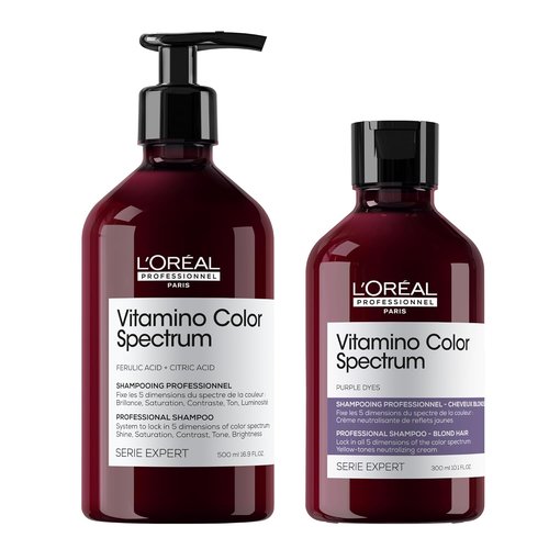 L'Oréal Professionnel Vitamino Color Shampoo Set - Neutralizes Yellow Tones & Enhances Shine for Vibrant Blonde Hair