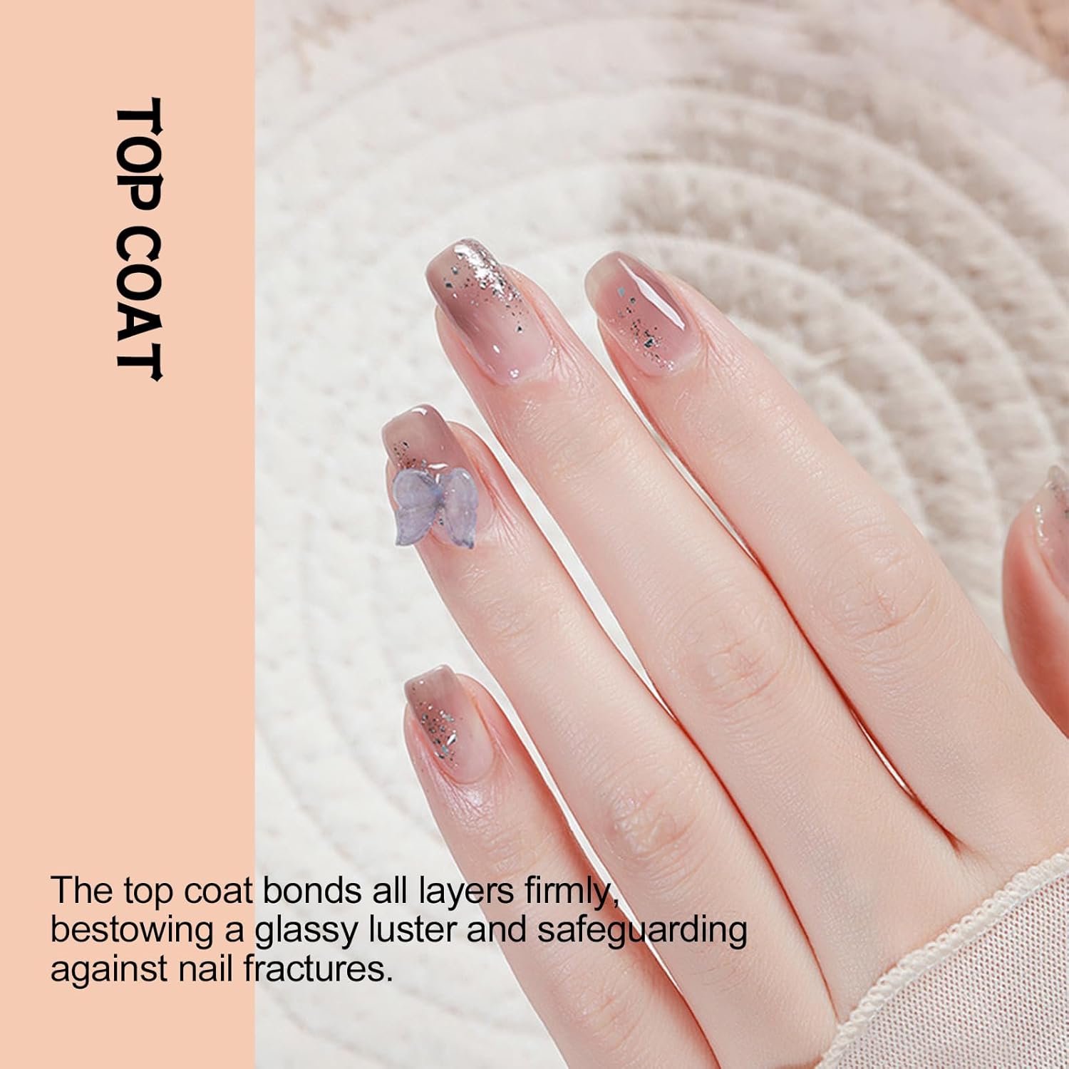 ADHERE Top Coat Gel Nail Polish - 15ML No Wipe Clear Finish for Long-Lasting Shine | Ideal for Home DIY & Nail Salons