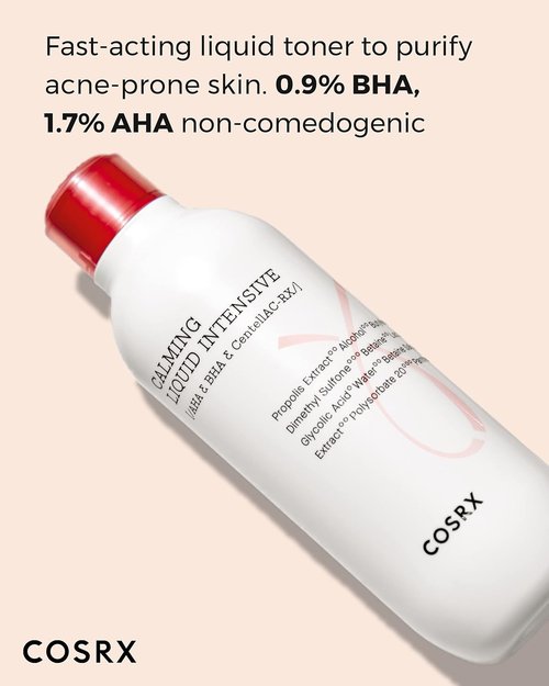 COSRX Acne Calming Liquid | Intensive AHA & BHA Toner for Acne-Prone Skin, 4.22 fl. oz / 125ml