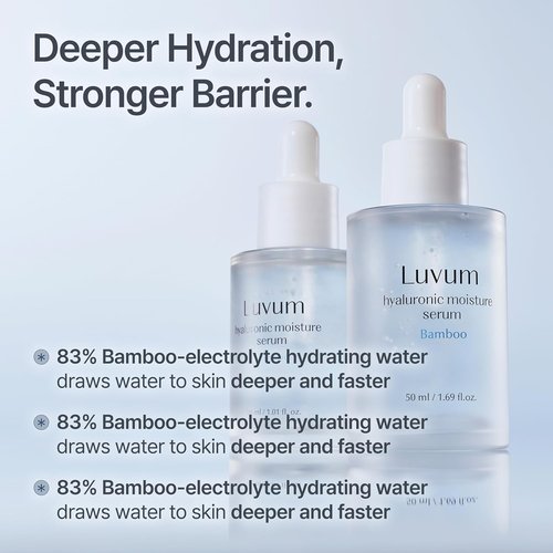 Luvum Bamboo Hyaluronic Moisture Serum - Hydrating Formula with Ceramide & Hyaluronic Acid | 1.69 fl. oz