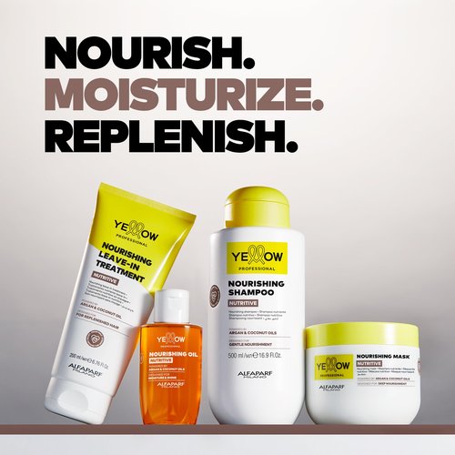 Alfaparf Milano Yellow Professional Nutritive Nourishing Shampoo for Dry Hair - Powered by Argan & Coconut Oils - Designed for Gentle Cleansing (33.8 fl oz / 1000ml)