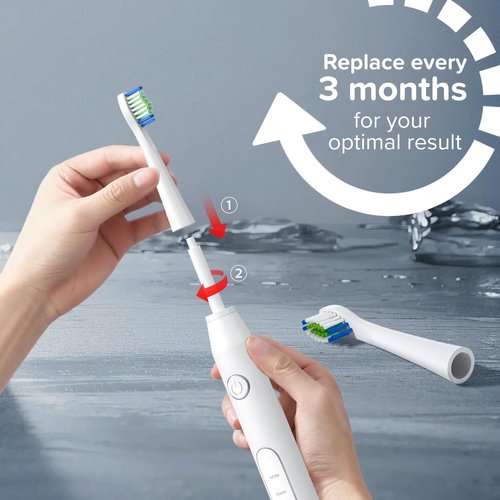 Harobey Replacement Toothbrush Heads 10 Pack Compatible with Bitvae Daily D2 Rechargeable Toothbrush, for D2 Toothbrush Heads Refills, White