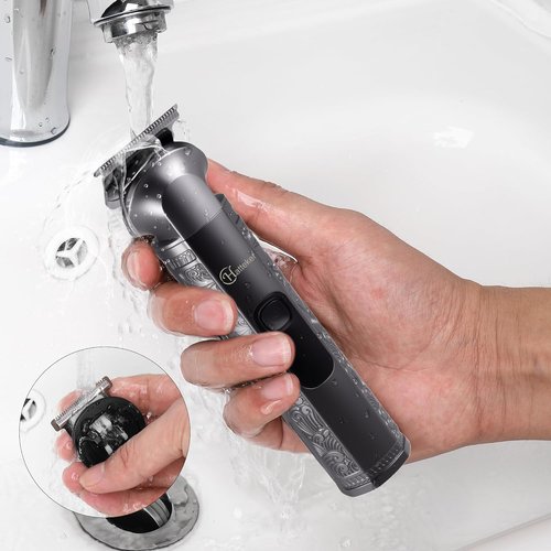 Hatteker 8-in-1 Multi-Functional Grooming Kit for Men Beard Trimmer for Men Hair Clipper Precision TrimmerNose Ear Trimmer Body Groomer Zero-Gap T-Blade, IPX7 Waterproof Cordless Trimmer Set