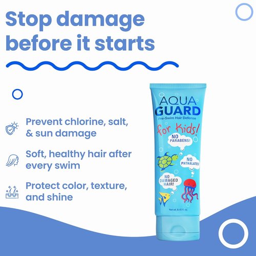 AQUA GUARD Pre-Swim Hair Defense for Kids - Chlorine Protection & Tangle Control | 8.45 oz