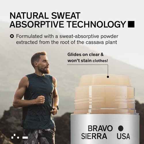 Bravo Sierra Aluminum-Free Deodorant for Men - Natural Ingredients for All-Day Odor & Sweat Protection | Mountain Pine & Spice, 3.2 oz - Paraben & Cruelty-Free, Vegan