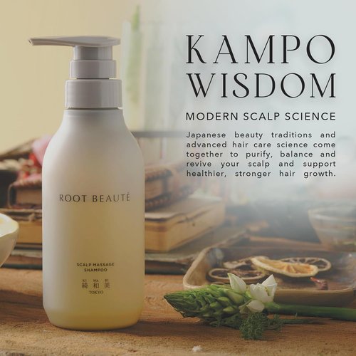 Kiwabi Root Beauté Itchy Scalp Shampoo - Sulfate-Free Natural Treatment for Dry & Oily Scalps | 23 Botanicals for Hair Growth