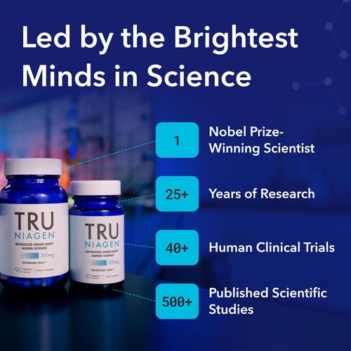 TRU NIAGEN NAD Supplement - Boost Brain Function & Anti-Aging | 300mg Niagen, 30 Servings | Supports Cellular Energy