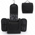 WIBKAE Hanging Toiletry Bag with Hook, Travel Cosmetic Makeup Bag Organizer for Accessories, Shampoo, Shaving Bag for Toiletries Accessories,Travel Essentials Kit (Black)