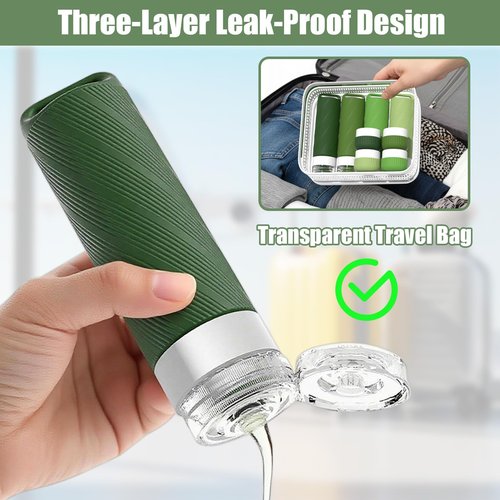 Udihch 26 Pieces Travel Size Toiletries Bottles Set, Tsa Approved Leakproof Refillable Travel Bottles with Hanging hole design, Silicone Material, Suitable for Shampoo, Conditioner, and Body Lotion