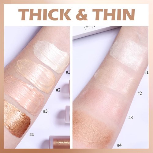 Erinde Liquid Highlighter - Natural Glossy Face Bronzer Stick | Lightweight & Blendable Cream Illuminator, 01# Moonlight