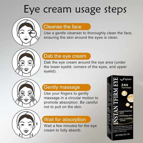 Retinol Eye Cream – 60ML Brightening, Anti-Aging & Firming Under Eye Cream for Dark Circles, Eye Bags, Puffiness & Fine Lines, Deep Hydration for All Skin Types (1 Pack)