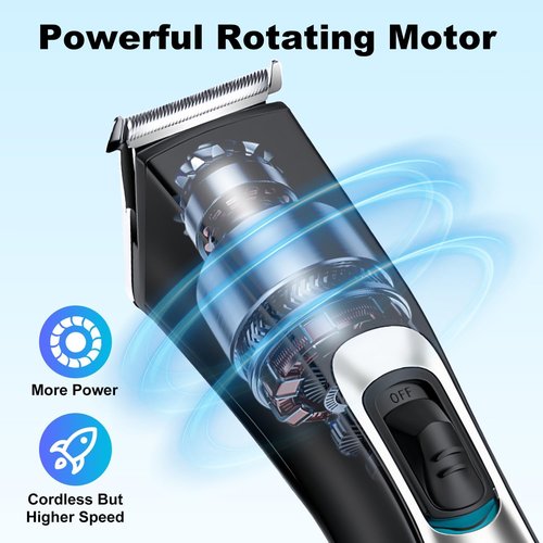 HTC Men's Hair Clippers & Beard Trimmer Grooming Kit - Professional All-in-One Electric Haircut Set, Fully Washable, Corded & Cordless Use