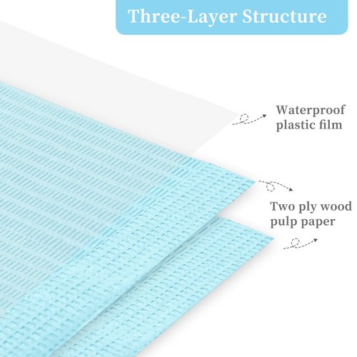 BOMOQING 125Pcs Disposable Nail Paper Towels for Acrylic, 3 Ply Foldable Nail Table Mat, Waterproof Nail Art Practice Sheet Clean Pads Napkins, Nail Supplies for Manicure Salon or Home Use (Blue)