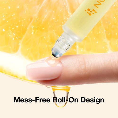 NOVAL Rollerball Cuticle Oil for Men & Women, Travel Size Bottle, Fresh Smell Citrus Scent, Essential Nail Care Serum, Rich in Jojoba Oil, Natural Ingredients