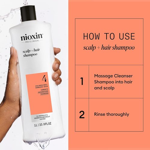 Nioxin Shampoo & Conditioner Liter Duo Set - Strengthen Natural, Colored & Damaged Hair | Systems 1-4 with Pumps Included