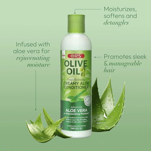 ORS Olive Oil Conditioner - Deep Hydrating Aloe Vera Formula for Moisture & Shine | 8 Ounces